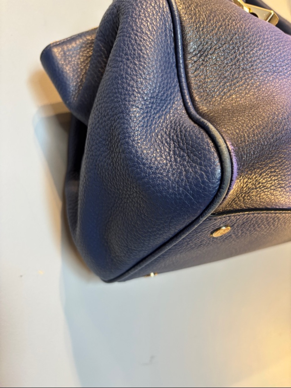 Diane Von Furstenberg Blue Gradient Ombre Leather Bag with Gold Hardware - Picture 4 of 15